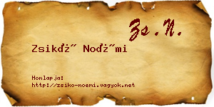 Zsikó Noémi névjegykártya